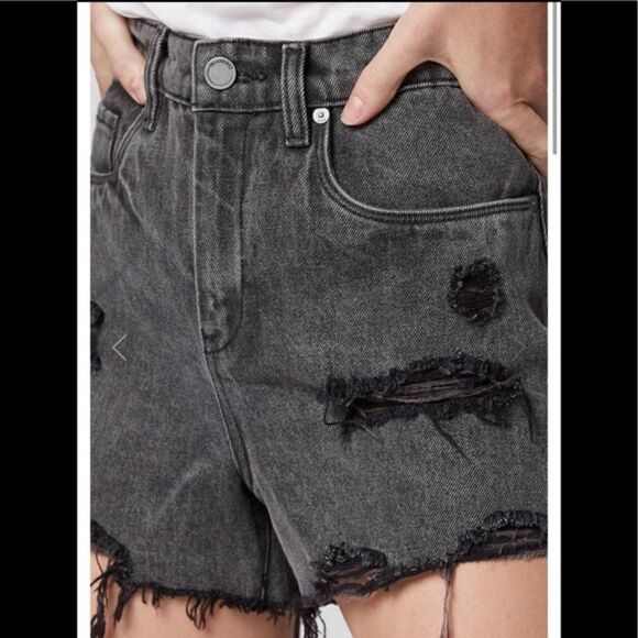 NEW! Blank NYC | 'The Barrow' High-Waist Distressed Shorts - [size 25, Black] - Picture 5 of 13